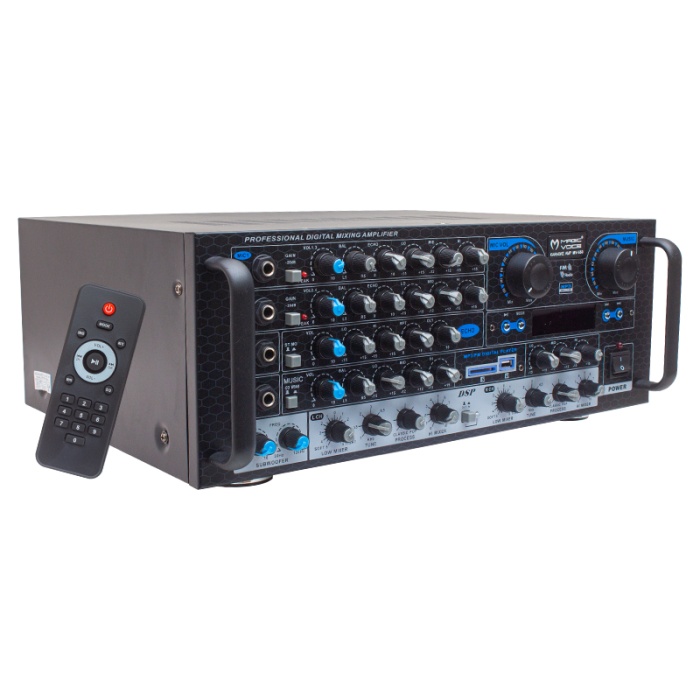 MAGICVOICE MV-550 2X100 WATT USB/SD/UK BALANS BT/FM 4 MİK. GİRİŞLİ 4 HOP. ÇIKIŞLI STREO TRAFOSUZ MIXER KÜP ANFİ (81)