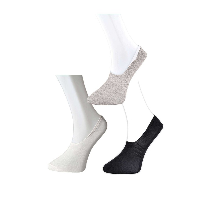 Siyah Gri ve Beyaz Erkek Babet Çorap 15 çift
