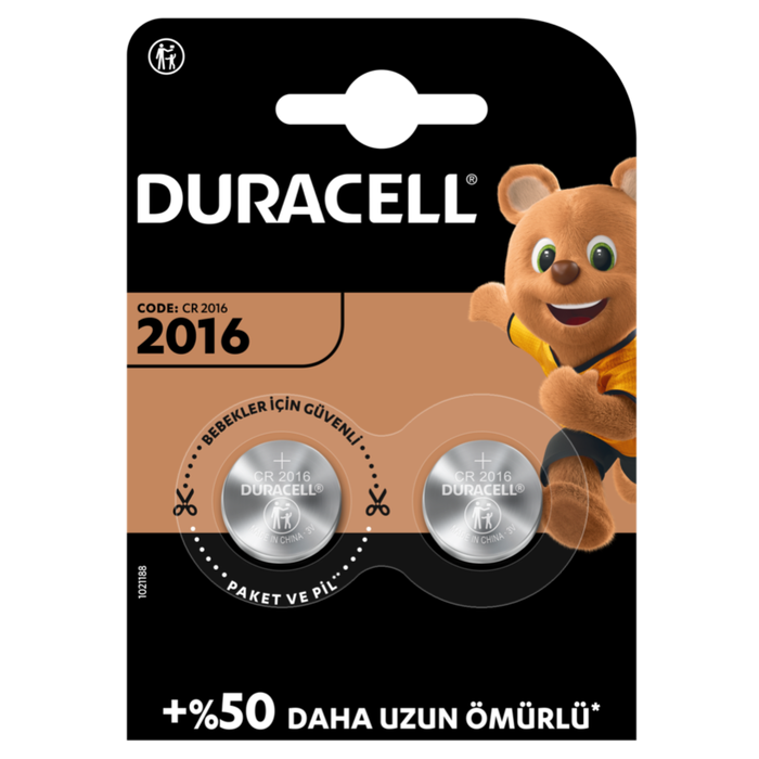 Duracell Cr2016 Lithium 3V Pil 2&amp;amp;apos;li