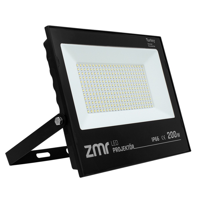 ZMR 200 WATT BEYAZ 6500K IP66 150* IŞIK AÇISI 220 VOLT SİYAH SLİM KASA LED PROJEKTÖR (81)