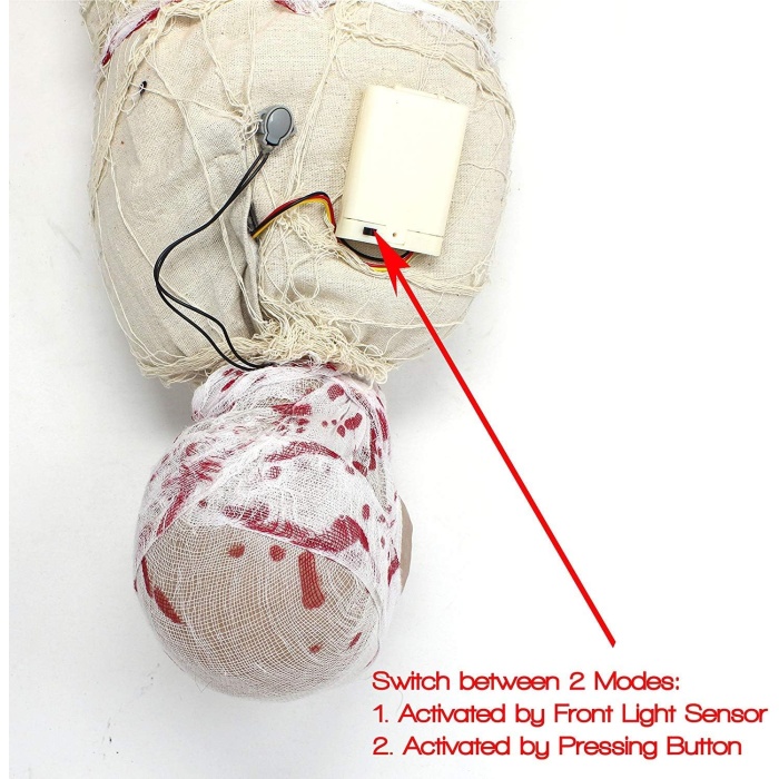 Halloween Sensörlü Işıklı Hareketli Mumya 25x75 cm (81)