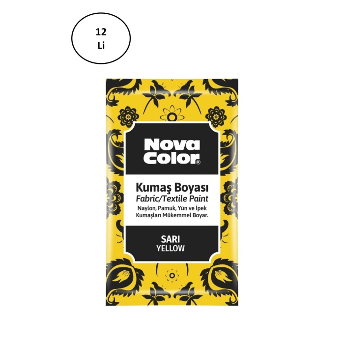 Nova Color 12 Gr Toz Kumaş Boyası Sarı Nc-900 12li