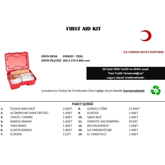 Küçük İlk Yardım Seti First Aid Kit (81)