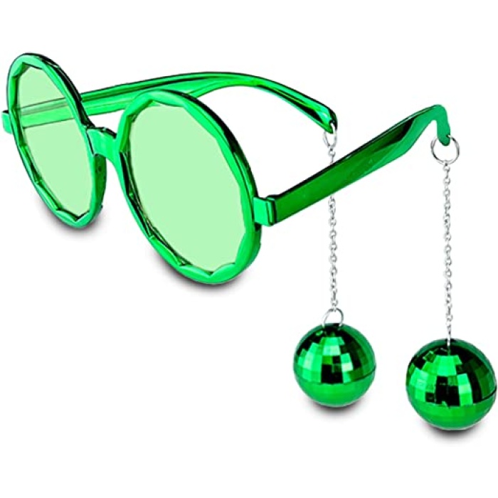 Disko Toplu Küpeli Parti Gözlüğü Yeşil Renk (K0)