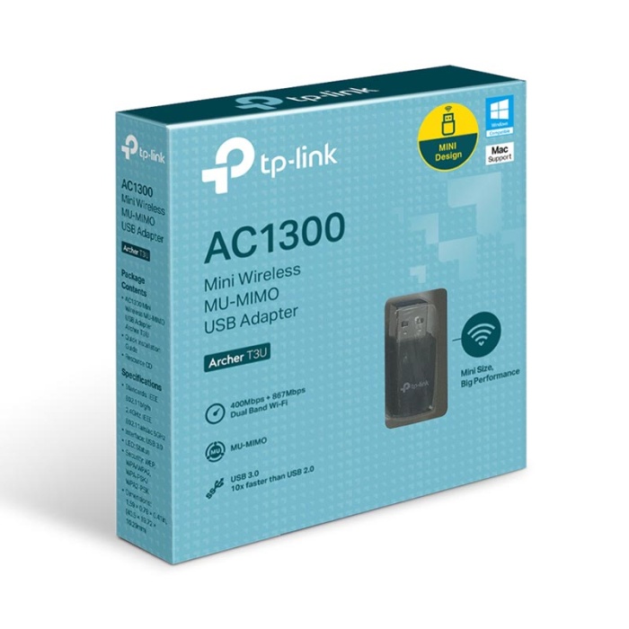 TP-LINK ARCHER T3U AC1300 1300 MBPS USB WIRELESS ADAPTÖR (K0)