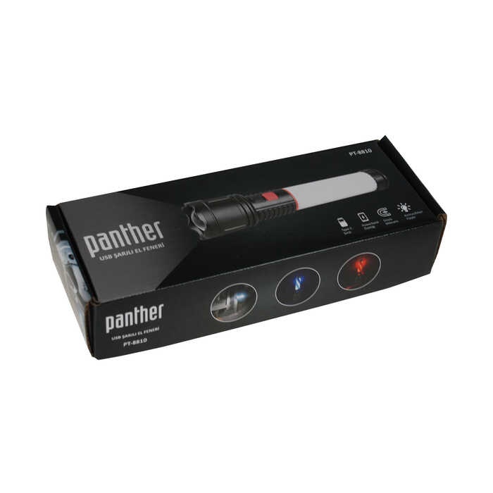 PANTHER PT-8810 USB ŞARJLI EL FENERİ (K0)