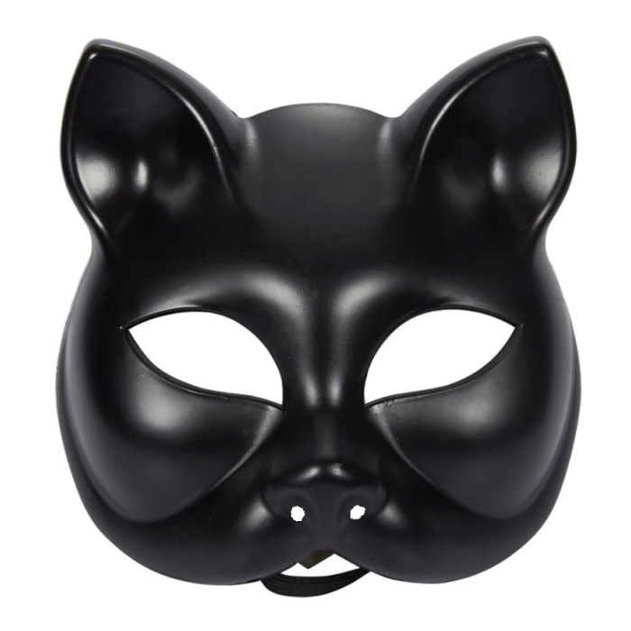 Siyah Renk Lüks Kedi Maskesi 12x13 cm (K0)