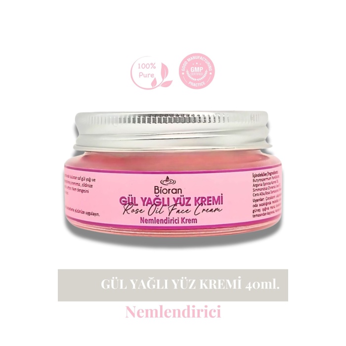 Gül Yağlı Yüz Kremi - Nemlendirici & Canlandırıcı | Doğal ve Saf İçeriklerle Cilt Bakımı