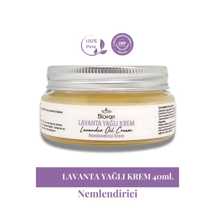 Lavanta Yağlı Yoğun Bakım Kremi 40 Ml.%100 Doğal  Sivilce Karşıtı Nemlendirici