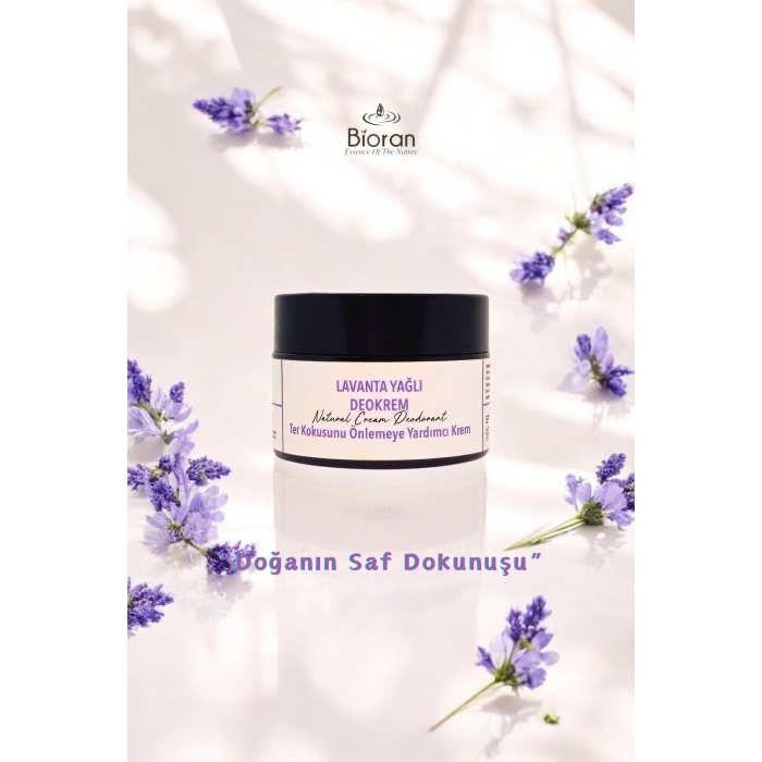 Lavanta Yağlı Deokrem 30 ml - Doğal Krem Deodorant, Cam Kavanozda