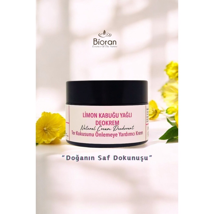 Limon Kabuğu Yağlı Deokrem 30 ml - %100 Doğal Krem Deodorant, Cam Kavanozda