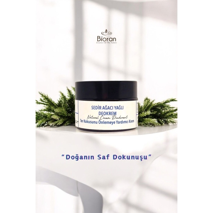 Sedir Ağacı Yağlı Deokrem 30 ml - Doğal ve Etkili Krem Deodorant, Cam Kavanozda