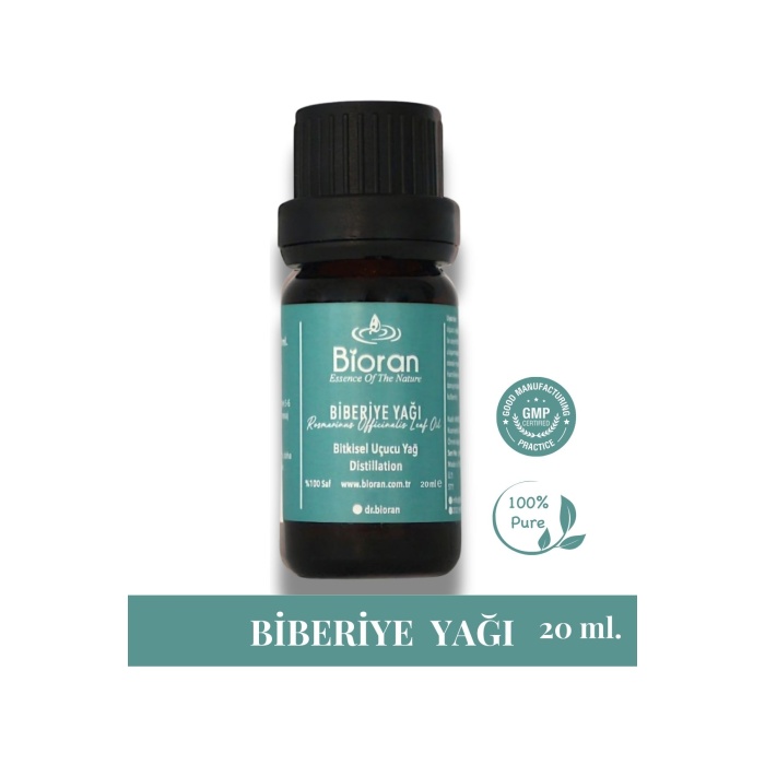 Biberiye Yağı %100 Saf Bitkisel Uçucu Yağ 20 ml. (Rosmarinus officinalis Leaf Oil)