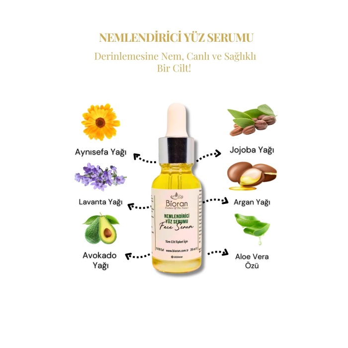 Nemlendirici Yüz Serumu - 20 ml | Saf ve Doğal Cilt Bakımı