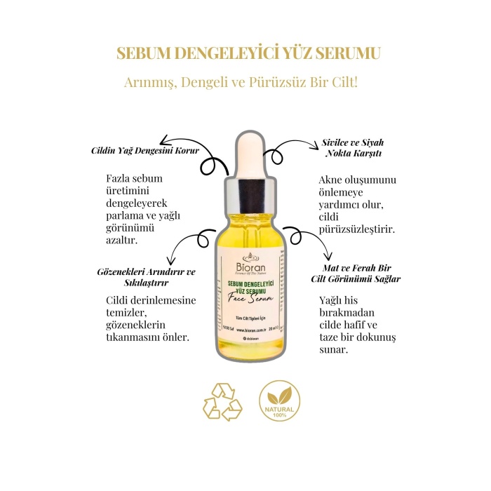 Sebum Dengeleyici Cilt Serumu | %100 Doğal ve Etkili Cilt Bakımı
