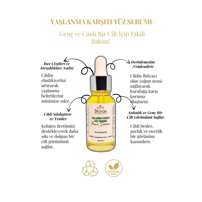Yaşlanma Karşıtı Cilt Serumu | %100 Doğal Anti-Aging Çözüm