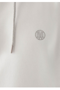 Mavi Logo Nakışlı Kapüşonlu Kırık Beyaz Oversize Sweatshirt