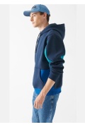 Lacivert Oversize Parçalı Sweatshirt