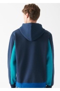 Lacivert Oversize Parçalı Sweatshirt