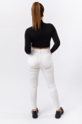 Beyaz Renk XS-XL Beden Süper Skinny Yüksel Bel Tayt Pantolon