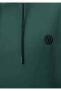 Mavi Logo Nakışlı Kapüşonlu Orman Yeşili Oversize Sweatshirt