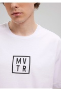 MVTR Baskılı Beyaz Loose Fit Tişört