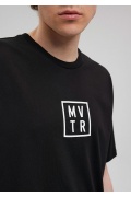 MVTR Baskılı Siyah Loose Fit Tişört