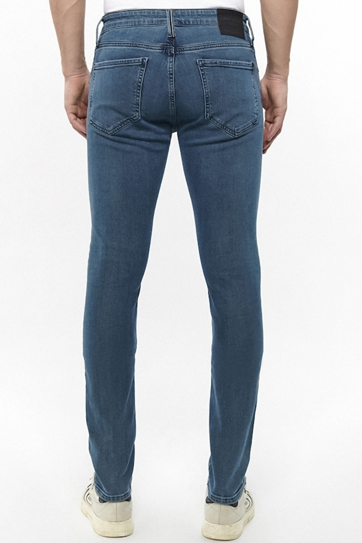 KVNÇ Skinny Gölgeli Mavi Denim Urban Black Jean Pantolon