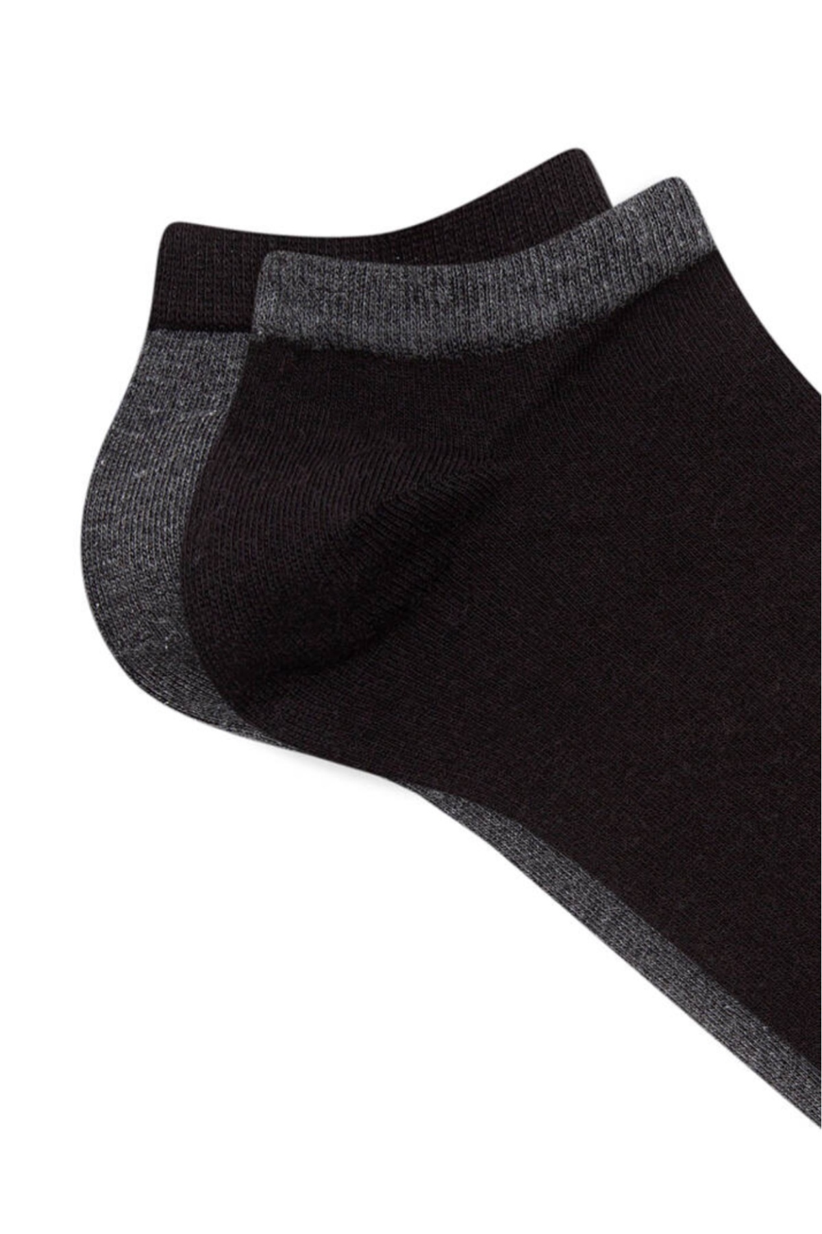 2li Gri Siyah Patik Çorap