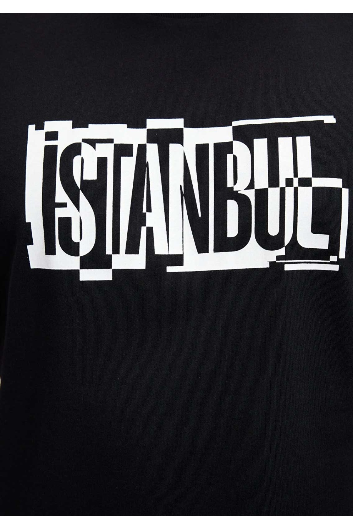 İstanbul Baskılı Siyah Tişört