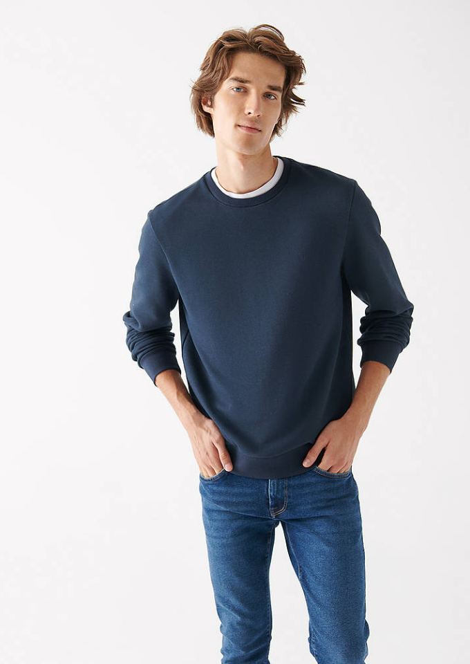 Sıfır Yaka Sweatshirt Gece Lacivert