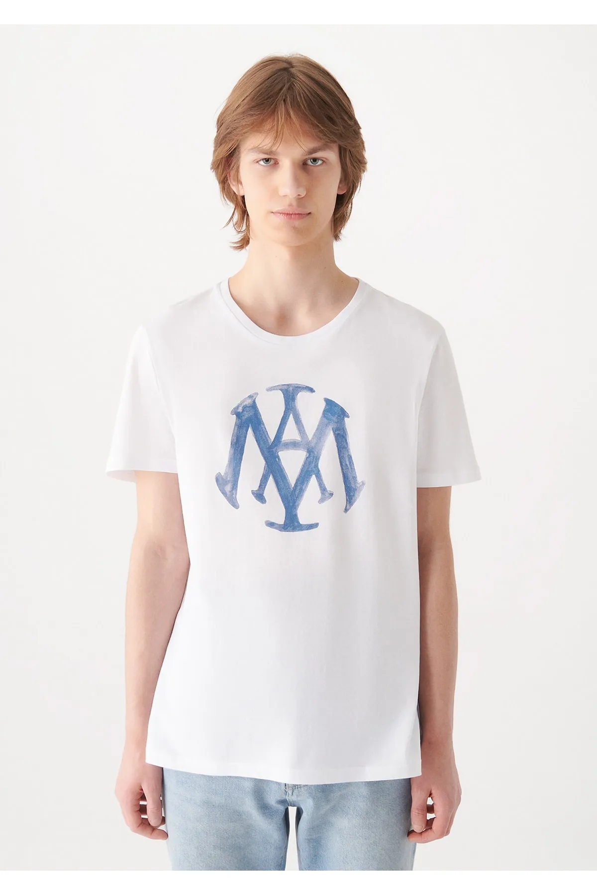 Mavi Mühür Logo Beyaz Tişört