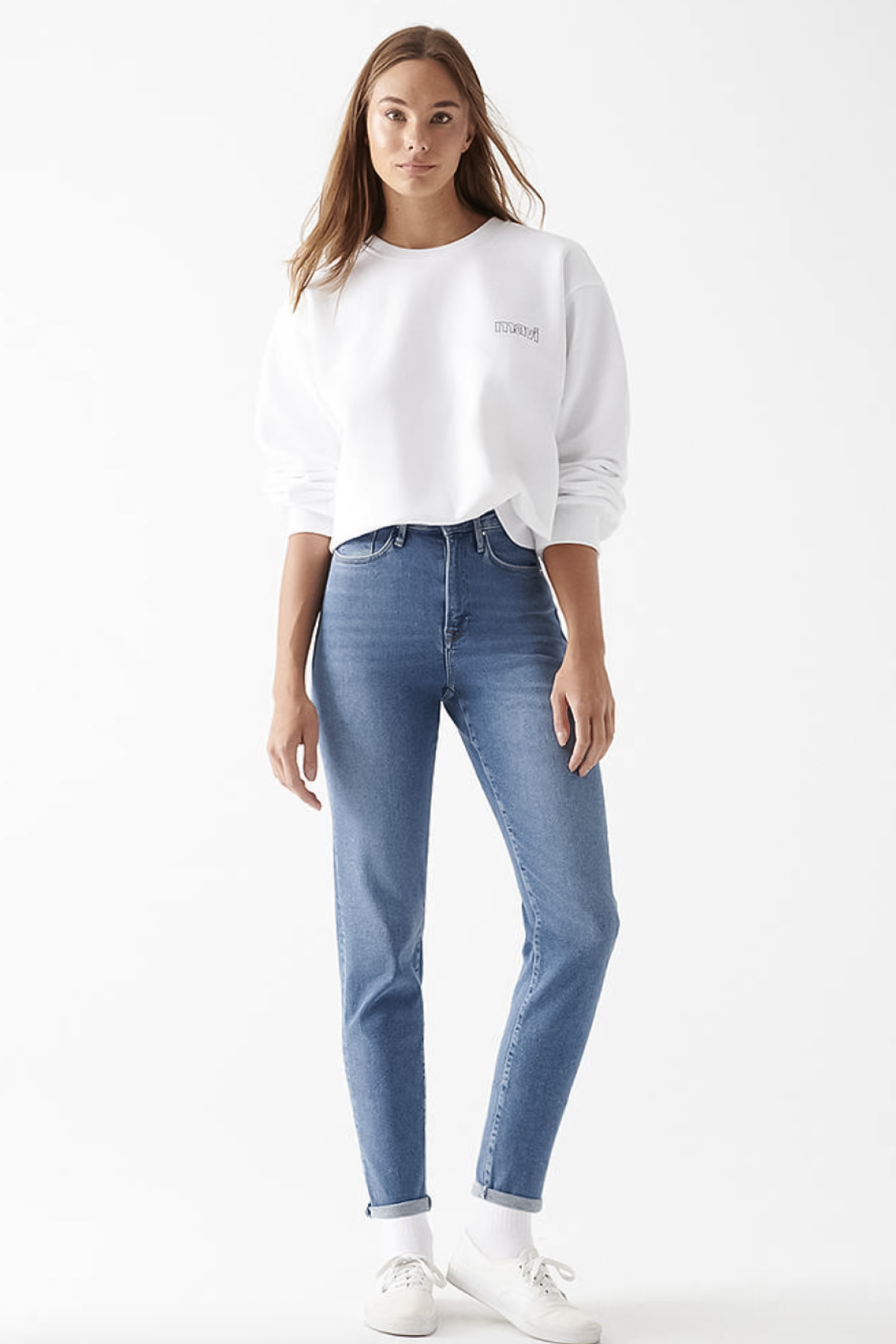 STAR Kadın Süper Yüksek Bel Açık Mavi Mom Jeans Pantolon