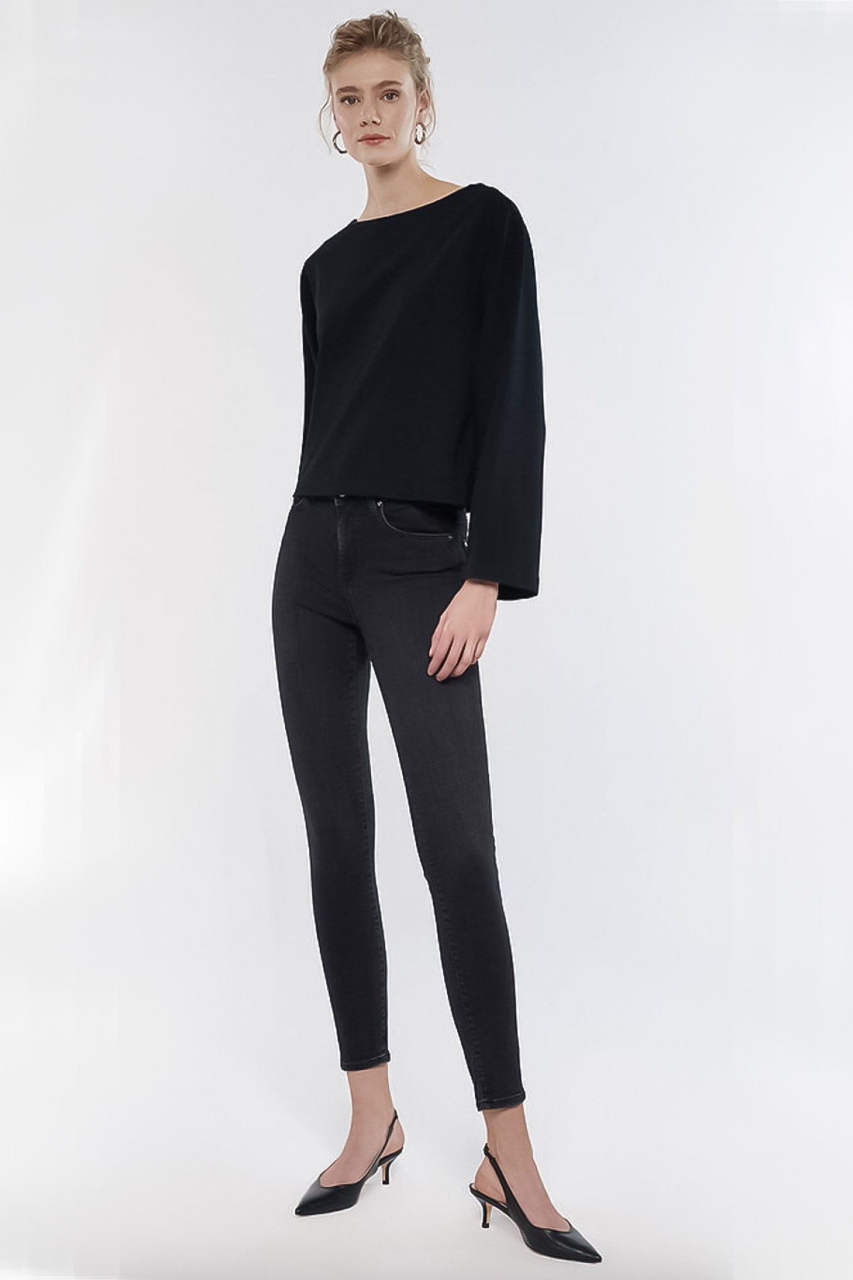 Tess Gold Shape Gri Jean Pantolon