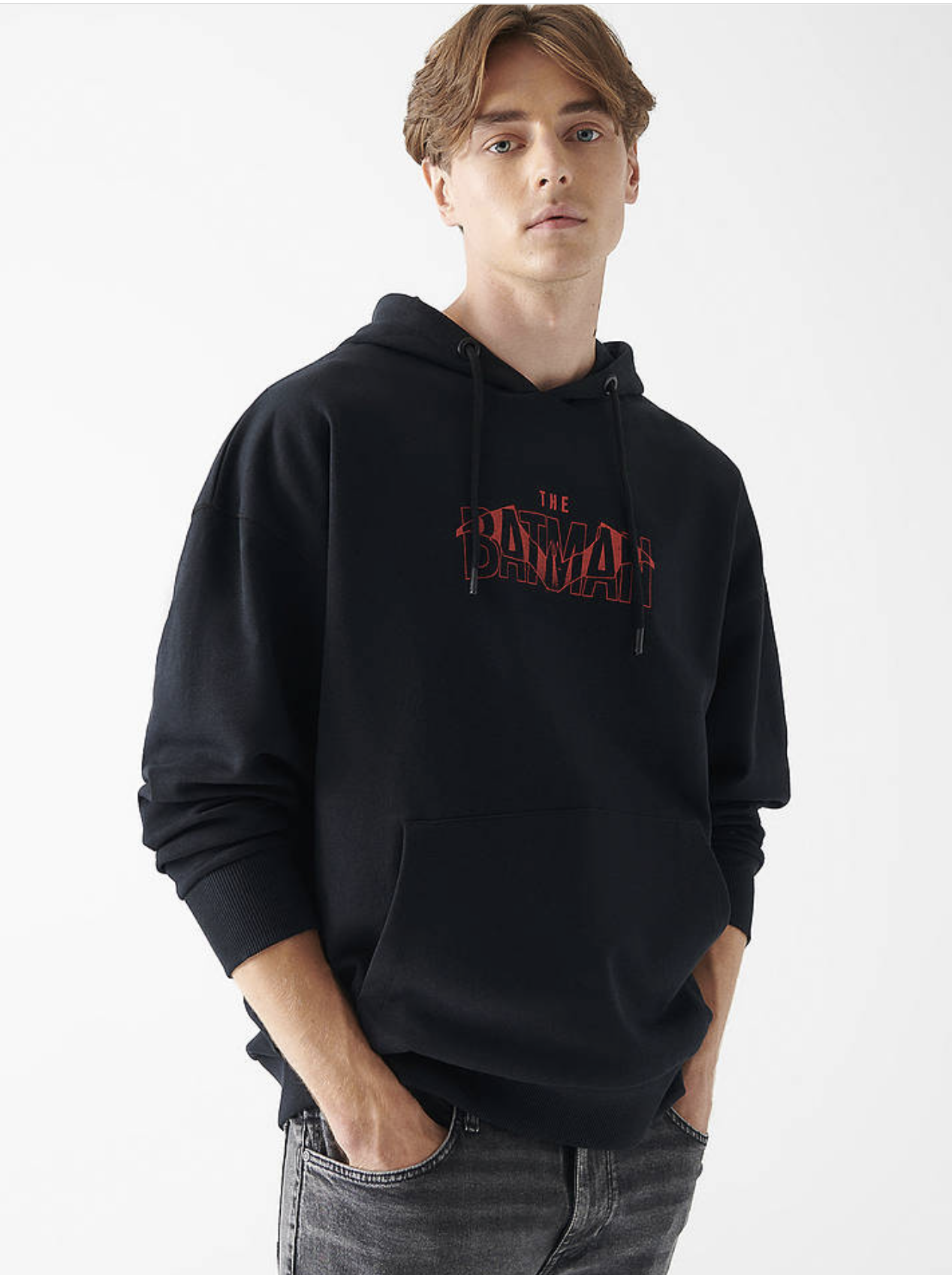 Arkası Baskılı Rahat Kalıp Batman Sweatshirt