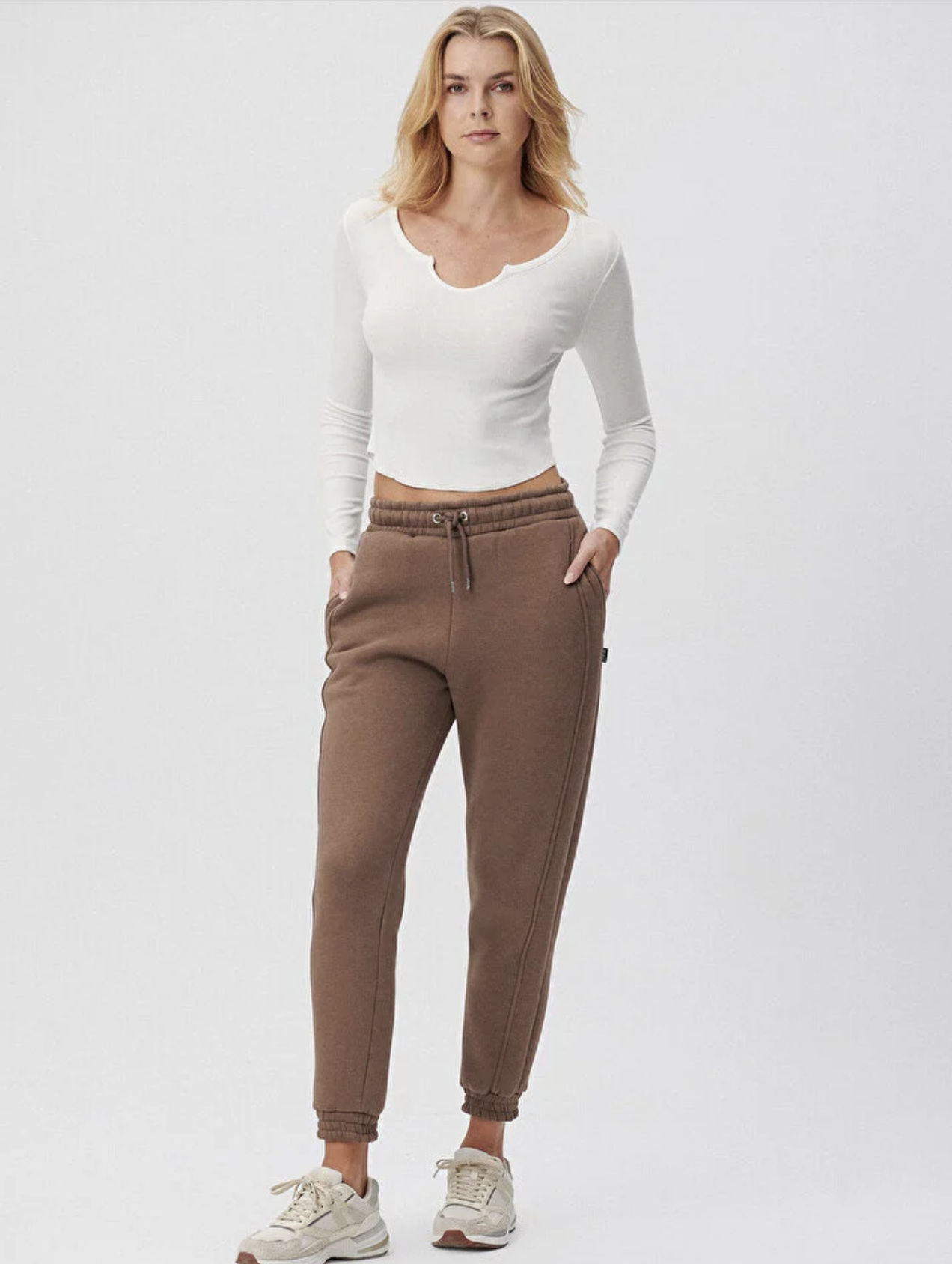 Kahverengi 3 İplik Şardonlu Eşofman Alt