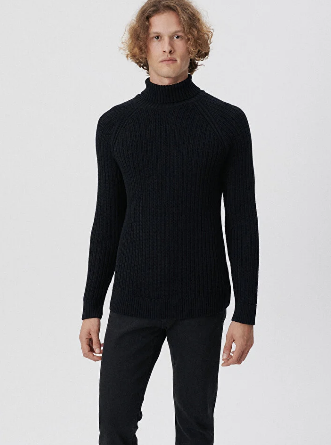 Balıkçı Yaka Siyah Slim Fit Kazak