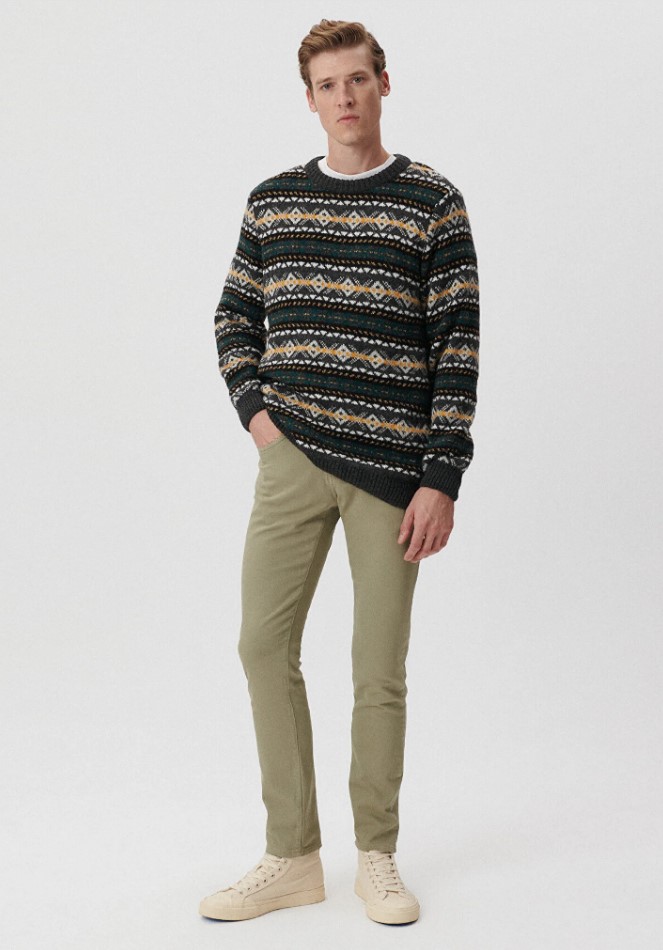 Jake Haki Comfort Gabardin Pantolon