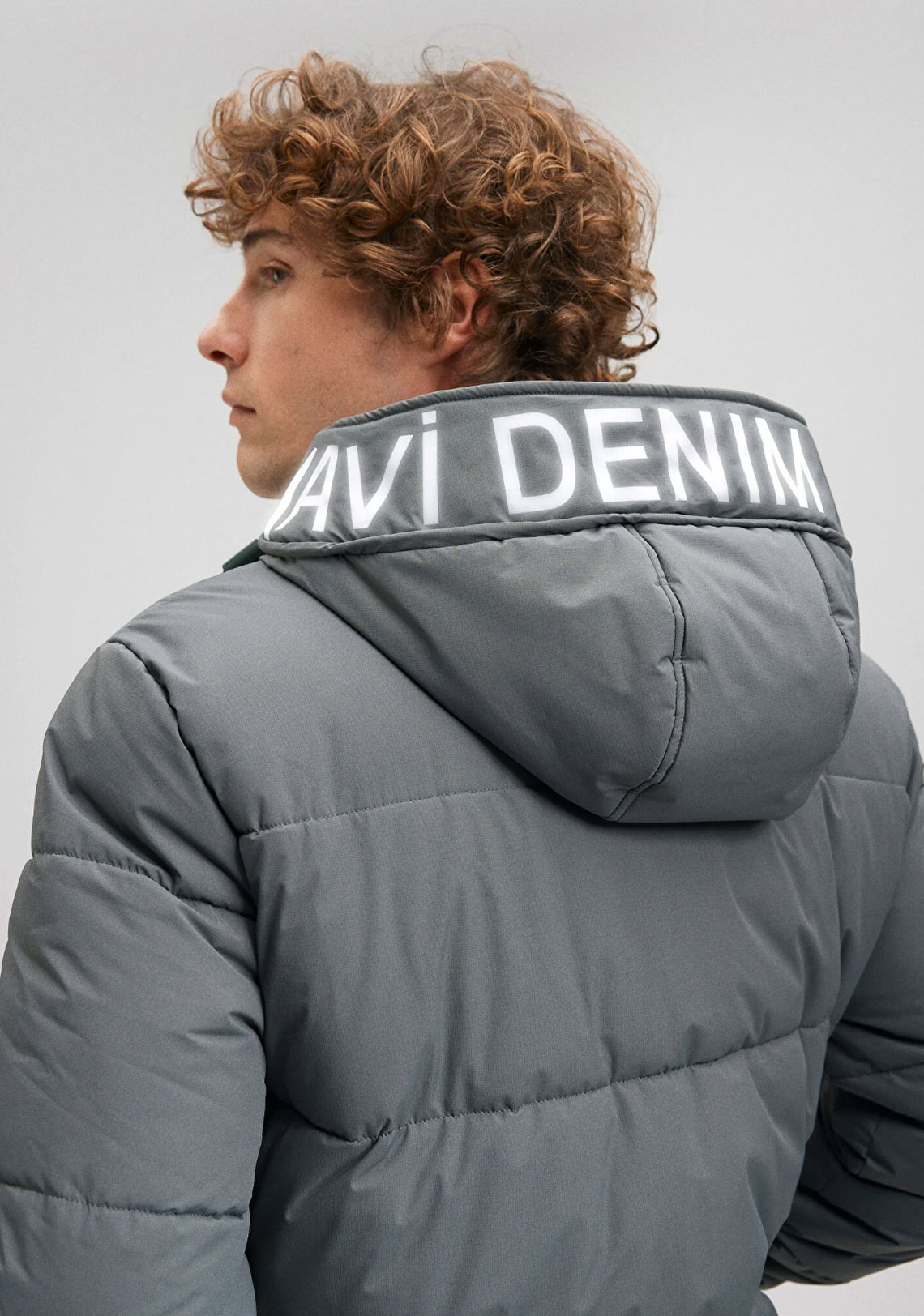 Kapüşonlu Yeşil Şişme Regular Kesim Mont