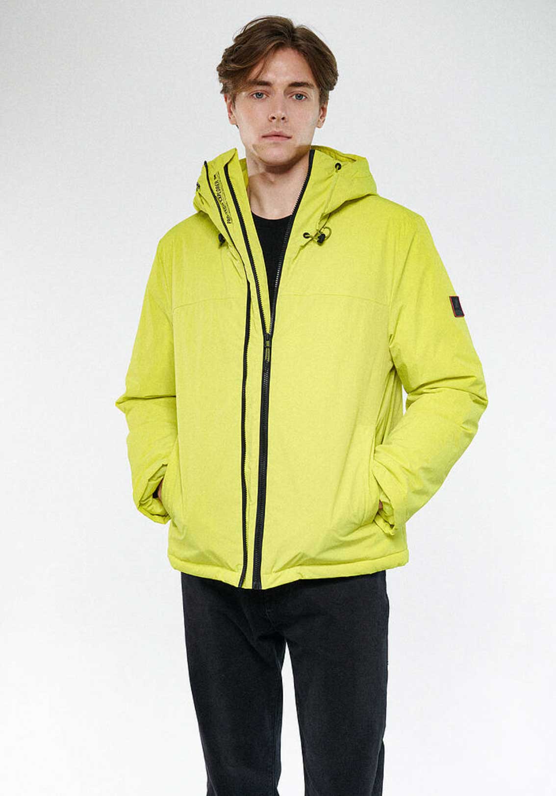 Kapüşonlu Regüler Kesim Pro Tech Sarı Mont