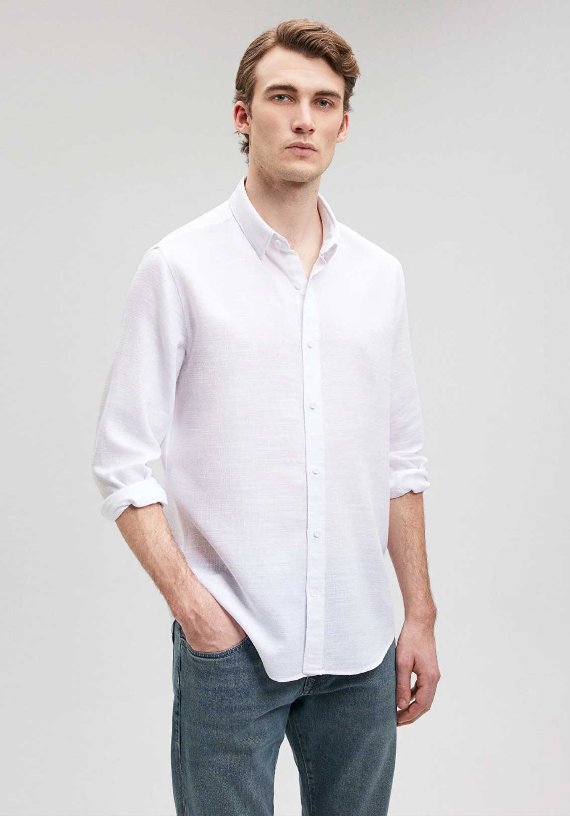 Uzun Kol Pamuk Slim Fit Gömlek