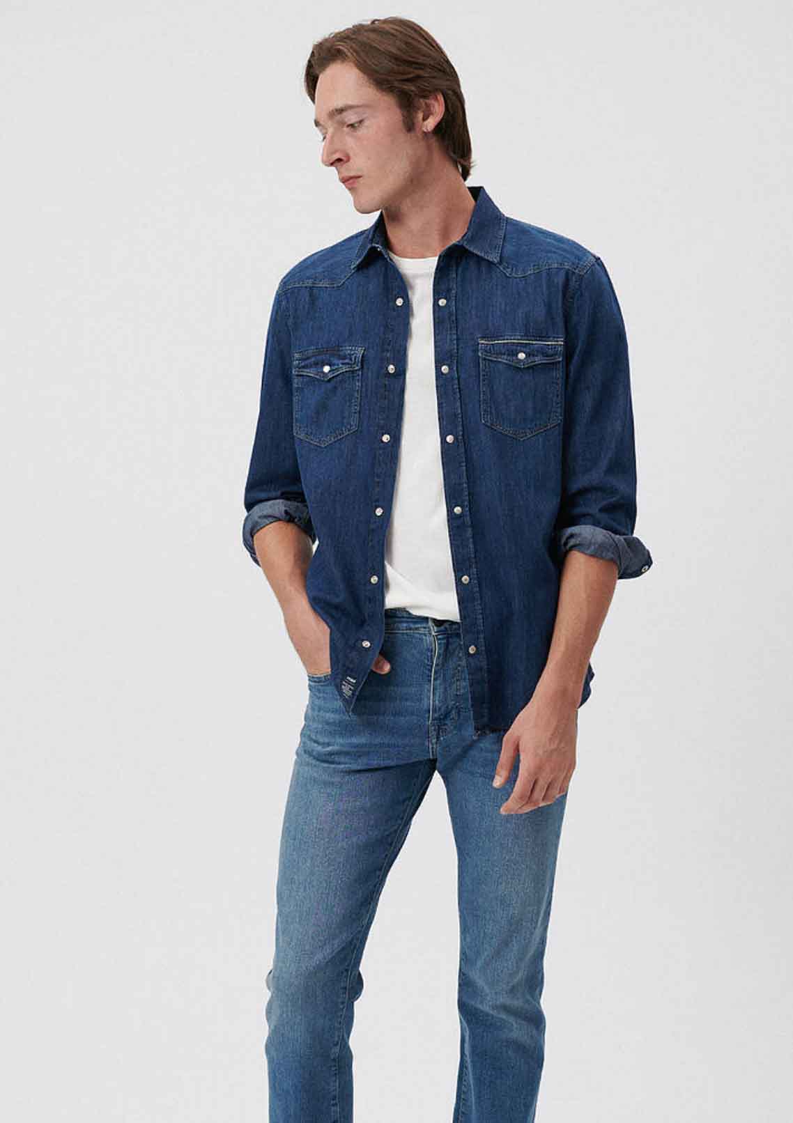 Andy Mavi Black Denim Gömlek