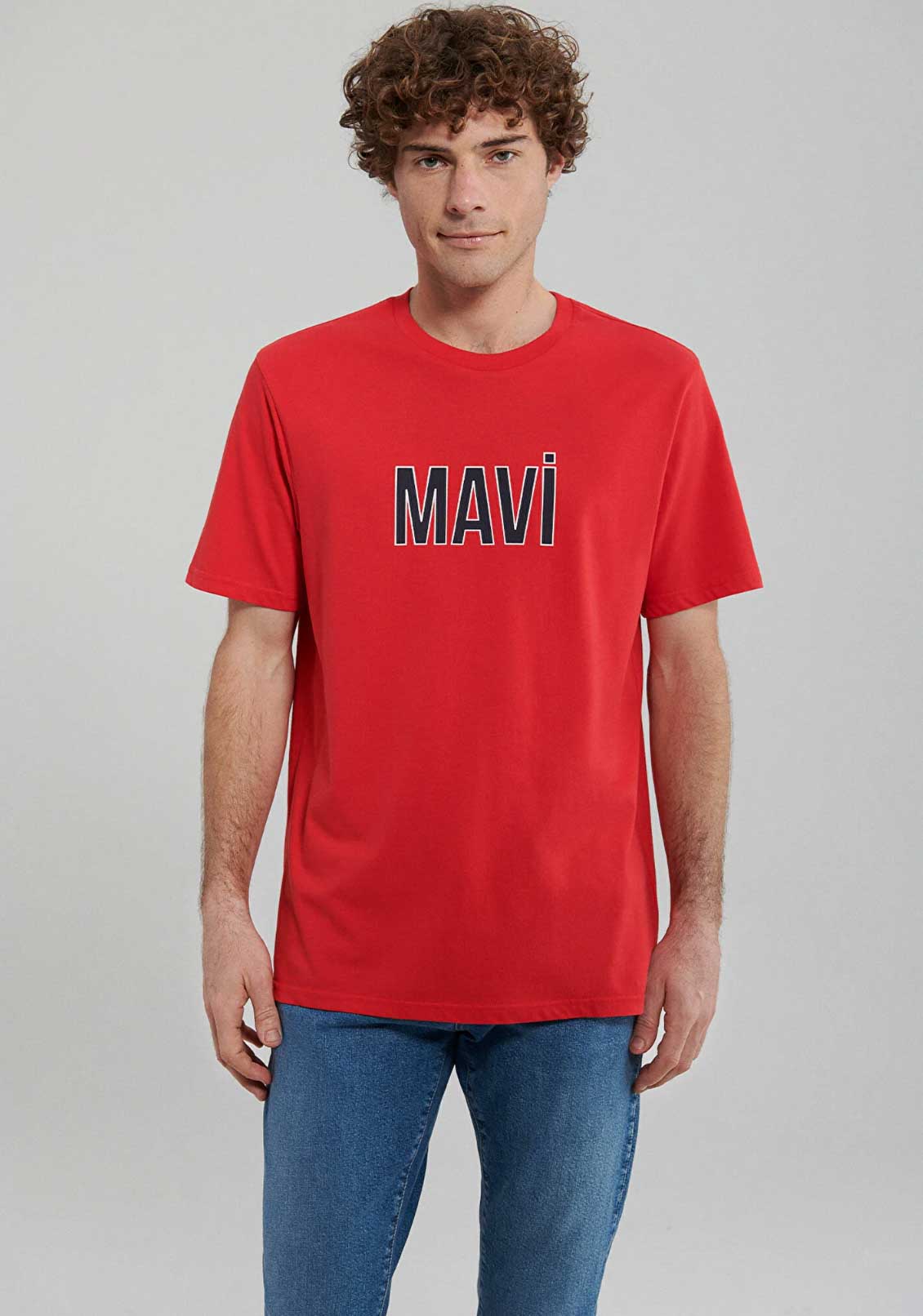Mavi Logo Baskılı Regular Fit Tişört