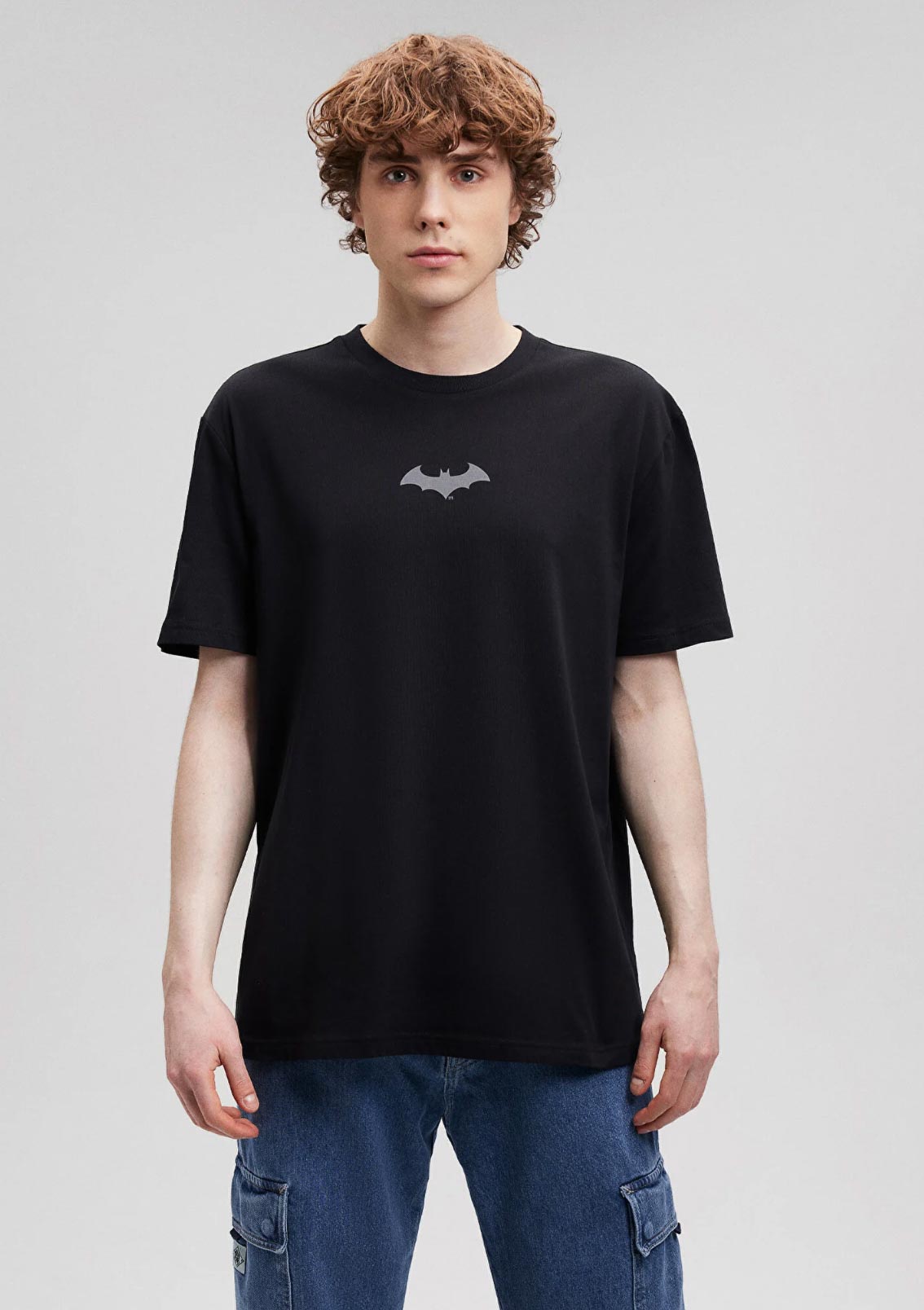 Reflektör Baskılı Batman Siyah Tişört