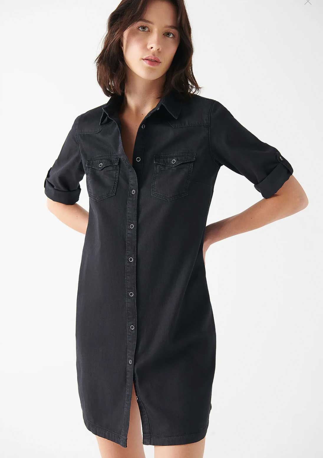 Bree Siyah Denim Elbise