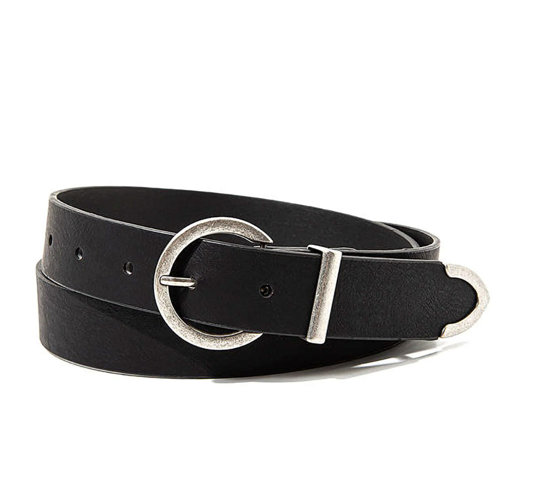 Siyah Metal Toka Suni Deri Kemer