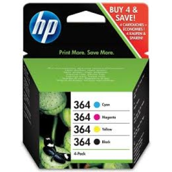 HP 364 4lü Paket Siyah/Camgöbeği/Macenta/Sarı Orijinal Mürekkep Kartuşları