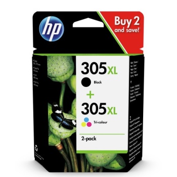 HP 305XL 2-Pack High Yield Tri-color/Black Original Ink Cartridge