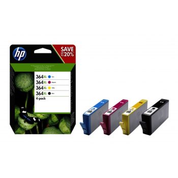 HP 364XL 4lü Paket Yüksek Kapasiteli Siyah/Camgöbeği/Macenta/Sarı Orijinal Mürekkep Kartuşları