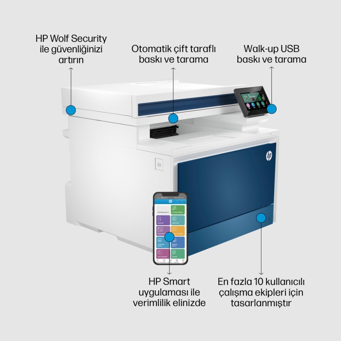 5HH67A HP Renkli LaserJet Pro MFP 4303fdw Yazıcı